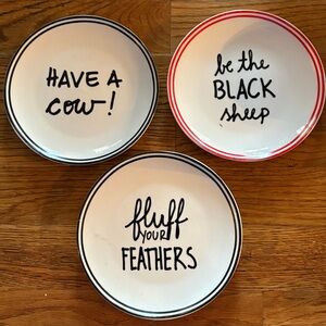 CLAY ART Appetizer 6” Plates, Set of 3